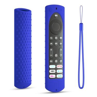 Imagem de Capa de silicone de 6,2 polegadas compatível com Fire TV Stick 4K Max Toshiba/Insignia Smart TV Remote Voice Remote (inclui Smart TVs Insignia/Toshiba FireTV com 6 botões de atalho remoto) (azul)