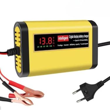 Imagem de Carregador Bateria Carro Moto 12v Carregamento Inteligente Automotivo Digital Com Visor Portatil
