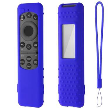 Imagem de Hi Color Capa de silicone para controle remoto Samsung TM2560E Solarcell 2025 compatível com TM2360E BN59-01432A Samsung TV Remote macio antiderrapante leve capa de silicone (azul)