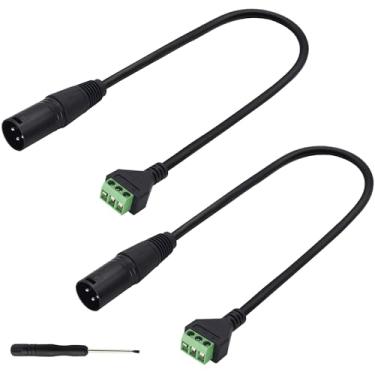 Imagem de zdyCGTime XLR a adaptador de terminação de parafuso de 3 pinos XLR tomada de áudio sem soldagem cabo de microfone para alto-falantes, equipamentos de som e iluminação de cenário (30 cm/M-2 pacotes).