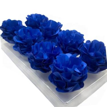 Imagem de Kit Forminhas para Doces Finos Formato Flor Para Festa 40/80/120 Aniversário Batizado Casamento(AZUL ROYAL,KIT 120 FORMINHAS)