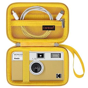 Imagem de Canboc Estojo de viagem para KODAK EKTAR H35/ M35 / H35N/ F9/ M38 câmera de filme de meio quadro, bolsa de câmera de apontar e disparar, bolso de malha com zíper para filme, baterias, cabo USB,