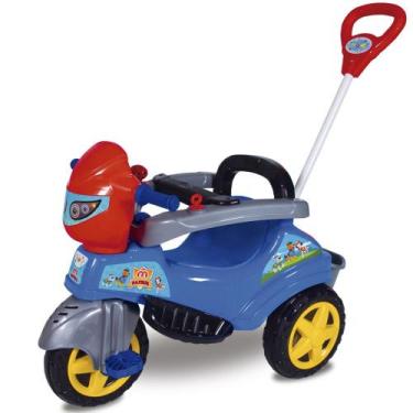 Imagem de Triciclo Infantil com Pedal 2 em 1 Maral Baby City M-Patrol Azul e Col