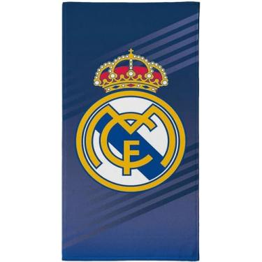 Imagem de CERDÁ LIFE'S LITTLE MOMENTS Toalha Real Madrid – Toalha oficial, brasão e cores do clube, ideal para praia, piscina, banho ou esporte, acessório prático para fãs de futebol