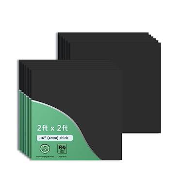 Imagem de Azulejo de teto preto liso, 60 cm x 60 cm, painel de teto de PVC – à prova d'água, lavável e com classificação de fogo – PVC de alta qualidade para evitar quebra, pacote com 12 azulejos