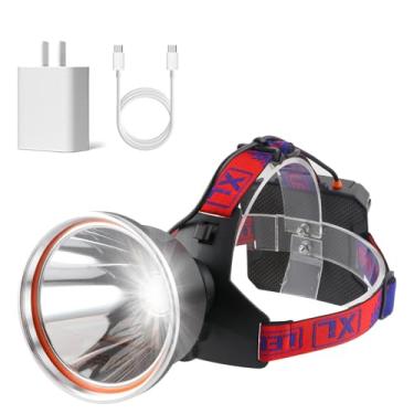Imagem de Farol de LED super brilhante com visor LCD, farol recarregável e impermeável, 6 modos de luz ajustáveis, design leve e confortável, ideal para acampamento, caminhada, corrida, aventuras ao ar livre