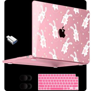 Imagem de MEEgoodo Capa para MacBook Air de 13,5 polegadas M4/M3/M2 2025 2024 2022 (compatível com o modelo A3240/A3113/A2681), capas transparentes para laptop MacBook Air de 13 polegadas, corda de saltar