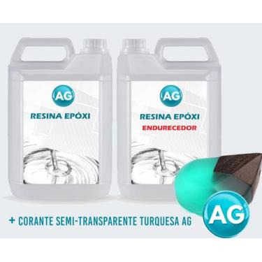 Imagem de Resinas Epóxi 1KG + Corante semi-transparente turquesa Ag - Resinas ag