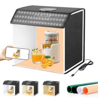 Imagem de PULUZ Fotografia Com Caixa De Luz, 16" X 12" Portátil Para Fotos 320 Contas Led, Kit Profissional Cabine Filmagem, 4 Cenários Pvc Coloridos Joias E Pequenos Itens, Produtos