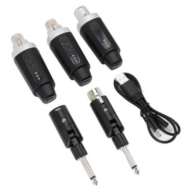 Imagem de VBESTLIFE Receptor de Transmissor XLR Sem Fio, 3 Pinos de Sistemas de Microfone de Adaptador Sem Fio UHF, 8 Níveis Controle de Volume, Recarregável
