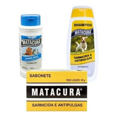 Imagem de Shampoo Para Cachorros Kit Com Sabonete E Talco Matacura - AIC LABORAT