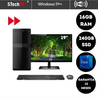 Imagem de Computador Corporativo Intel Core i7 16GB SSD 240GB Monitor 19.5" LED HDMI WIfi W11