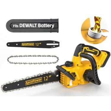 Imagem de Motosserra elétrica sem escova de 30 cm, sem fio, para bateria Dewalt de 20 V, motosserra compacta com corte potente de 44,3 pés/s, motosserra elétrica de baixo recuo, motosserra alimentada por