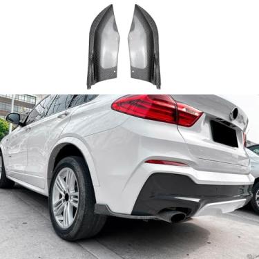 Imagem de Capa protetora de canto do para-choque traseiro do carro compatível com acessórios X4 F26 2014-2018 (fibra de carbono)