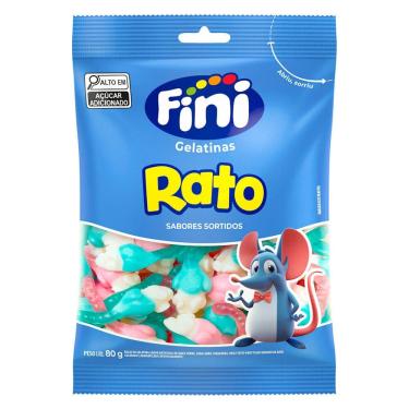 Imagem de Balas Fini Gelatinas Rato Sabores 80g