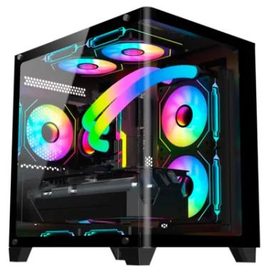 Imagem de Gabinete Gamer Aquario, Hayom, Gb1796, 4x Fans RGB, Vidro Temperado, Micro-atx, Mini-itx - Preto