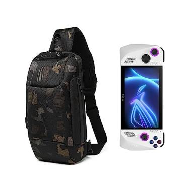 Imagem de Mochila tiracolo protetora à prova de choque para viagem para casa bolsa de transporte compatível com ASUS ROG Ally, Camuflagem