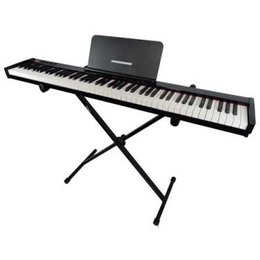 Imagem de Piano Digital Eletrônico 88 Teclas Arranjador Konix PH88S Midi Bateria