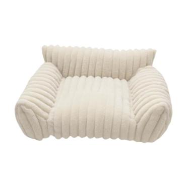 Imagem de Bothyi Sofá-cama para gatos, decoração para animais de estimação, versátil, fácil de limpar, com fundo antiderrapante para cães pequenos, gatos de interior, Branco