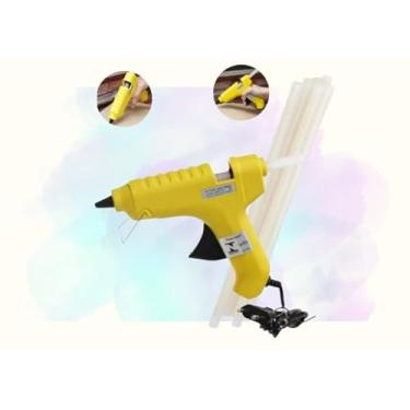 Imagem de kit Pistola de Cola Quente Bivolt Profissional 15W com 7 Bastões 7mm x 30cm – Ideal para Artesanato, Reparos, DIY, Aquecimento Rápido e Fácil Manuseio