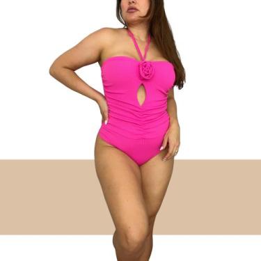 Imagem de Body Feminino sem alça Detalhe Flor Sem Bojo Com Alça de Amarrar no Pe