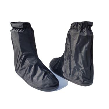 Imagem de Polaina Bota Galocha Impermeável Protetor Calçado Chuva Moto Motoboy Motoqueiro Solado Antiderrapant Tamanho l