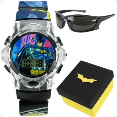 Imagem de Relogio Digital Infantil Batman Preto + Caixa + Oculos Sol Amarelo Qualidade Premium Pr...