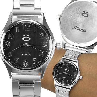 Imagem de Relogio Feminino Qualidade Premium Prata Aço Inox Casual Casual Presente Social Origina...