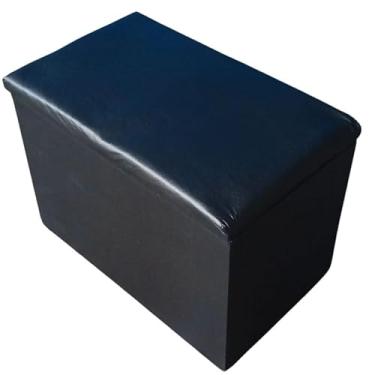 Imagem de Puff Baú Infantil Guarda Brinquedos(PRETO CORINO)