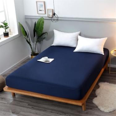 Imagem de Lençol de elástico extraprofundo, elegante conforto de qualidade de hotel, lençol com elástico de 1 peça, bolso profundo de até 40,6 cm - ultramacio, sem vincos e fácil de cuidar (D,King (padrão dos