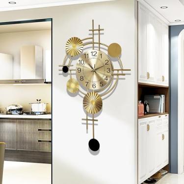 Imagem de Relógios de parede para decoração de sala de estar, relógio de decoração de arte de parede de ferro 3D exclusivo, relógio de quartzo de parede silencioso moderno sem tique-taque para quarto, corredor