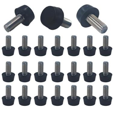 Imagem de AUXBC 24 peças de niveladores de móveis ajustáveis com rosca UNC de 5/40.6 cm-18, pés de nivelamento de aço galvanizado resistente para mesas, cadeiras, armários e bancada de trabalho