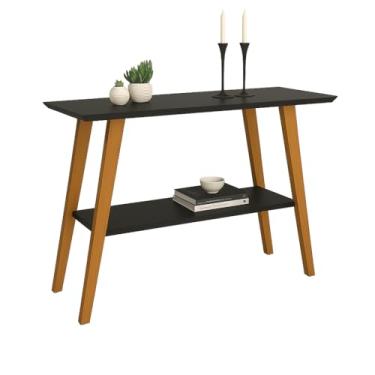 Imagem de Aparador De Sala Retro Com Pés De Madeira Buffet Cantinho Do Café Preto