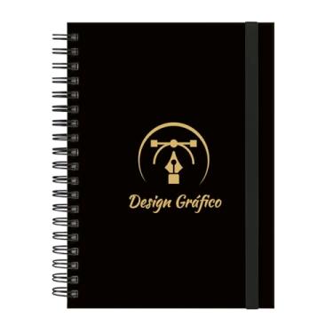 Imagem de Caderno Colegial Plus 12 Matérias Profissões Design Gráfico (Preto e Gold)