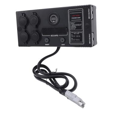 Imagem de Luocute Caixa de Distribuição do Cubo de Saí de Energia, Mini 12V Display LED Light Power Hub Caixa de Distribuição Ferramentas de Controle para Anderson Plug QC 3.0 Porta, 9,45 X 4,41