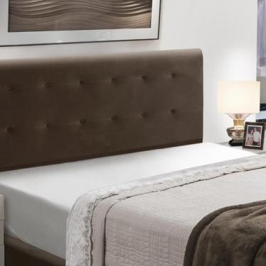 Imagem de Cabeceira Cama Box Estofada Madeira Queen Size Paris - D'Julia, Marrom