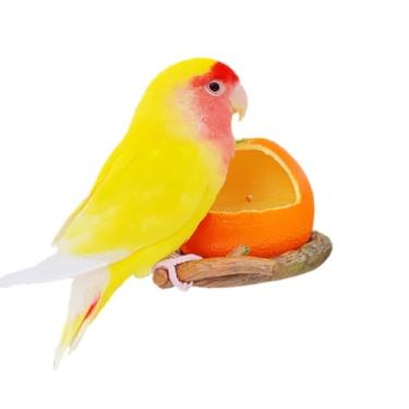 Imagem de Alimentador de plástico em formato de frutas, recipiente de comida de papagaio, dispensador de alimentos para periquitos, calopsitas, periquitos, periquitos, pássaros pequenos a médios, acessórios