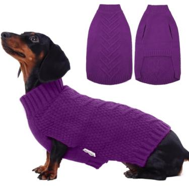 Imagem de IECOii Suéter para cães, suéteres para cães médios, meninas e meninos, suéter de Natal de malha térmica para clima frio, suéteres pequenos e médios para roupas de Natal, pug, suéteres de dachshund,