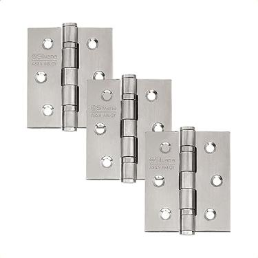 Imagem de Kit 3 Dobradiças Silvana 882 Rolamento - 4x3" Inox Esc