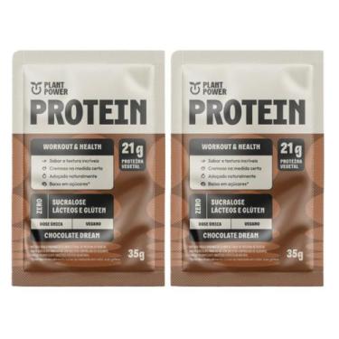Imagem de 2x Sache Proteína Vegana Chocolate Plant Power 35g, Chocolate