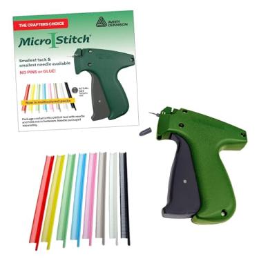 Imagem de MicroStitch Kit de pistola de etiquetagem tudo em um – Marcador de agulha ultrafino com prendedores preto/branco e colorido – Seguro para tecidos para reparos de roupas, acolchoados, artesanato e