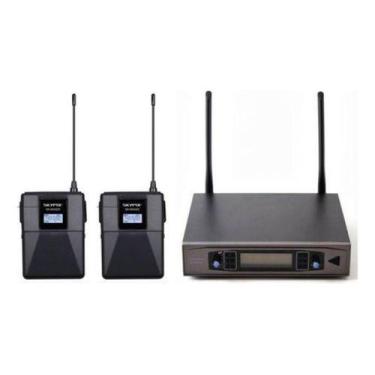 Imagem de Microfone Sem Fio Duplo Headset Skypix Sk Mh02d Uhf 200 Freq, Preto