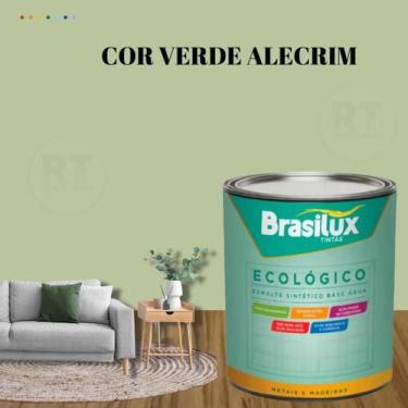 Imagem de Esmalte Sintético Base Água Brasilux Ecologico Cor Verde 800ML Brilhan