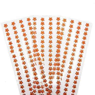 Imagem de Adesivo Strass Acrílico Florzinha Vermelho 8mm 3un Cartela 336pçs - Ma