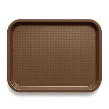 Imagem de Bandeja de Plástico Retangular Antiderrapante 35cm – Resistente, Leve e Fácil de Limpar (25, Marrom)