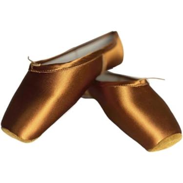 Imagem de Sapatilhas De Dança De Balé Sapatilhas De Dança De Balé Infantil E Adulto Sapatilhas De Ponta De Balé Profissional Com Fitas Sapatos Mulher Meninas Sapatilhas, Champagne Silicone, 34 EU