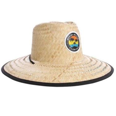 Imagem de Chapéu de Palha Forrado Modelo Praia com Aplique e Cordão - GLX