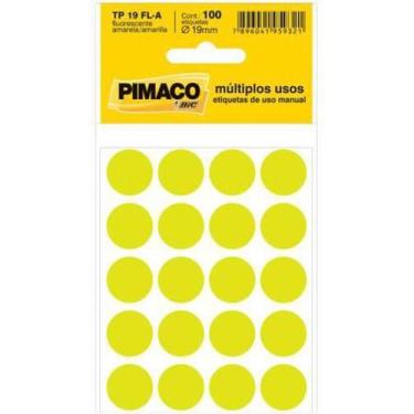 Imagem de Etiqueta Adesiva Tp19 Amarelo Fluorescente Pimaco