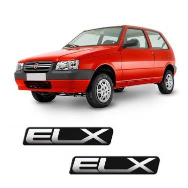 Imagem de Par Adesivos Elx Fiat Uno Mille Emblema Resinado Para-lama - SPORTINOX