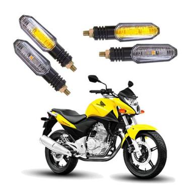 Imagem de Kit 4 Setas Sequenciais Pisca de Led Universal Modelo P50S Moto Honda 